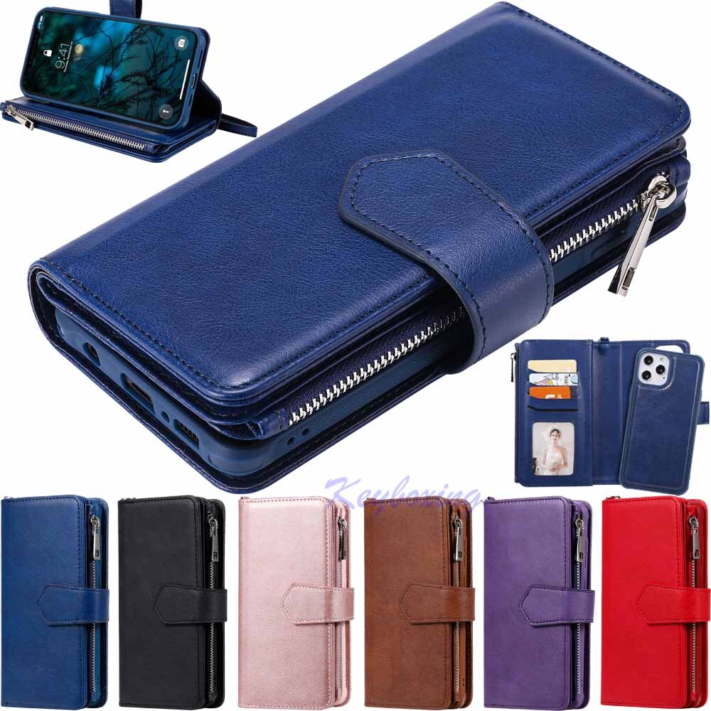 For iPhone 17 16 15 14 13 12 11 SE Plus Detachable Wallet