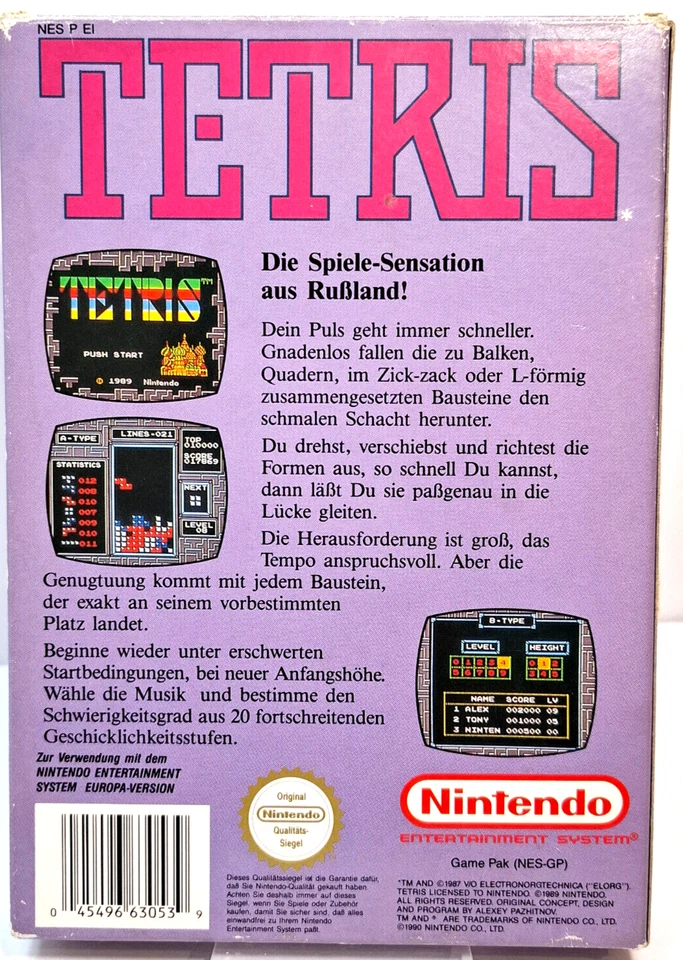 NES - Tetris - Nintendo NES Spiel mit OVP - PAL - 12170319 - Der Klassiker - Bild 2 von 4