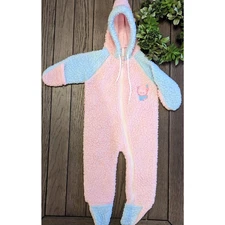 Vintage 80's Cuddle Time Unisex Baby Girls Boys Baby Bunting Snowsuit Sz 6-12m