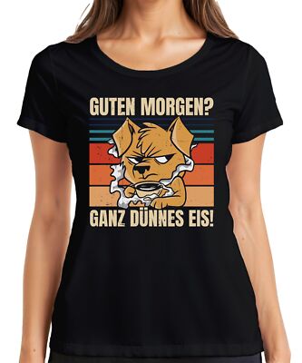Good Morning? Very Thin Ice Cream! Morning Grump Coffee Gift Dog Ladies T-Shirt