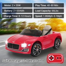 Red Bentley Style Kids Ride on Car 12V Electric Child Toy Car Remote Control LED