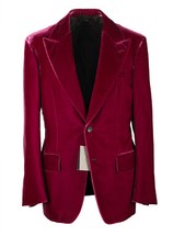 TOM FORD Cooper Velvet Red Tuxedo Dinner Jacket Size 54 IT / 44R U.S. New Wi...