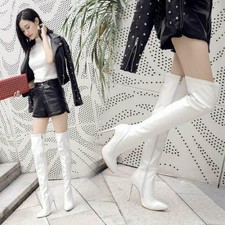 Women's 12CM Stilettos High Heel shoes Pointy Toe Nightclub Over Knee High Boots