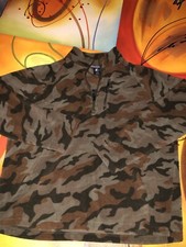 STARTER Camo Sweater MENS XL Green Black Quarter Zip Fleece