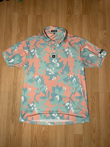 Bad Birdie Polo Menâs Short Sleeve Tropics Tropical Print Medium | eBay