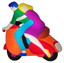 MARCO LODOLA - VESPA scultura luminosa neon coppia 50 SPECIAL pop art vacanze