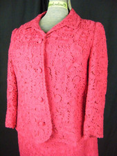 ZAMFRA WIEN Vtg 60s Austria Made Fuchsia Floral Skirt Suit-Bust 36/Waist 33