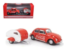 1967 VOLKSWAGEN BEETLE RED TEARDROP TRAILER RED "COCA COLA" 1/43 BY MCC 440032