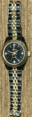 intage Women's Sergio Valente black/gold watch Omni Quartz C-IBHED, ISA 369