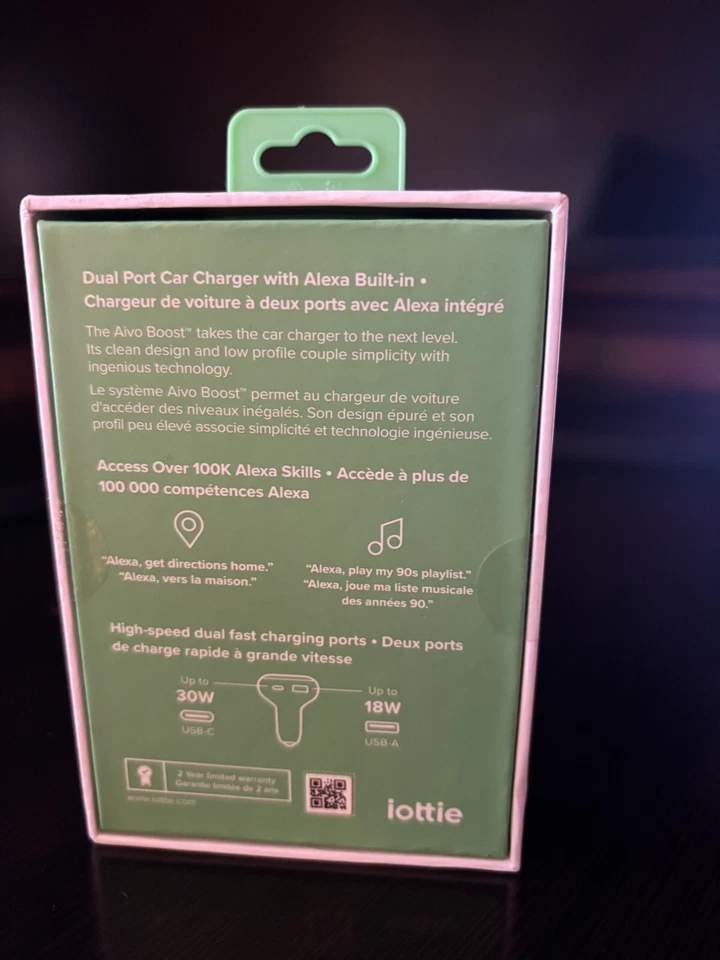 iOttie Aivo Boost Dual Port USB-A/USB-C Car Charger with Alexa Built-in-NIB! - Image 3 of 4