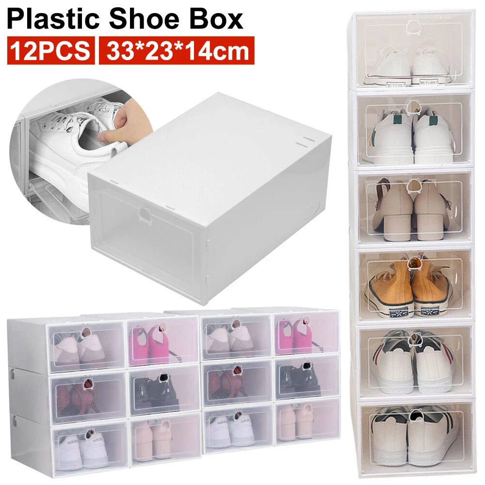 Transparent Shoe Box, Foldable Shoe Storage Organizer Box