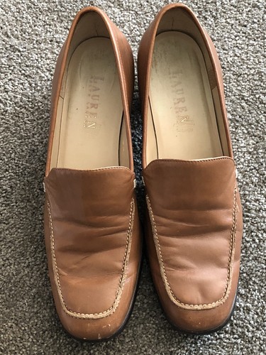 Ralph Lauren para Mujer Mocasines Talla 8B Carmel Pantorrilla Zapatos de  tacón cuero Ramona-Costura | eBay