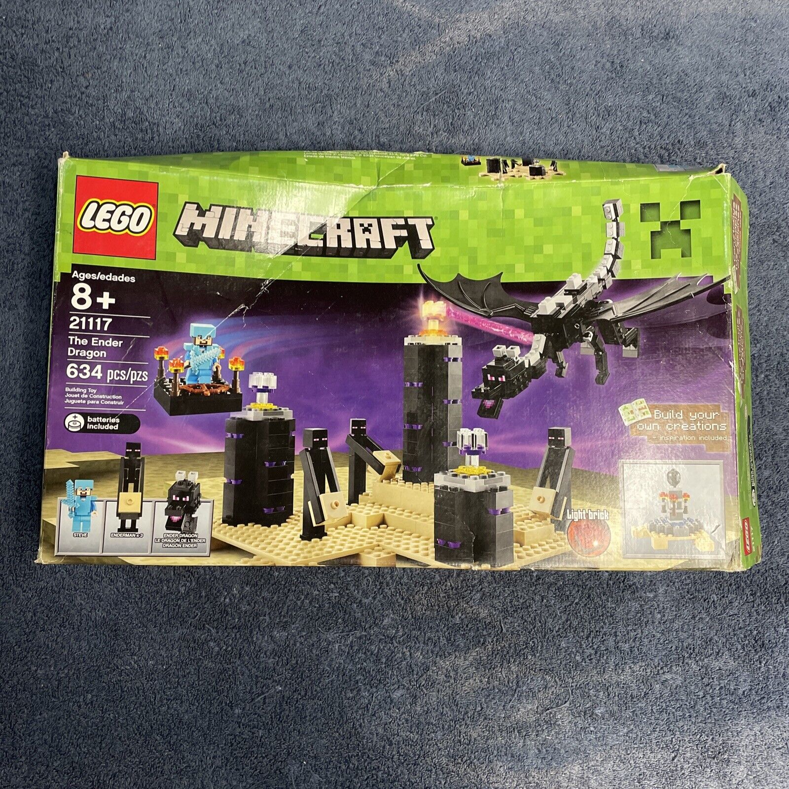 LEGO Minecraft #21117 The Ender Dragon 100% Complete w/Manual Minifigs &  Box