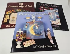 Lot of 3 Sandra Malone Acrylic Decorative Painting Patterns Craft Books NEW