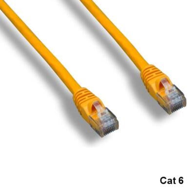 KNTK Yellow 15ft Cat6 UTP Patch Cord 24AWG 550MHz Panel Router Networking RJ45
