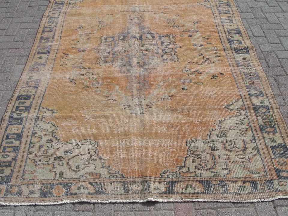 Alfombra turca 6x9, alfombra de corredor vintage, alfombras para salón, alfombra para dormitorio, Foto 2 de 4