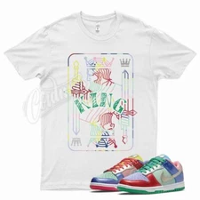 White KING T Shirt for N Dunk Low WMNS Sunset Pulse Metallic Multi Color 