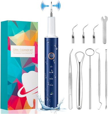 Plaque Remover for Teeth,Teeth Cleaning Kit Ultrasonic Electric Teeth Cleaner