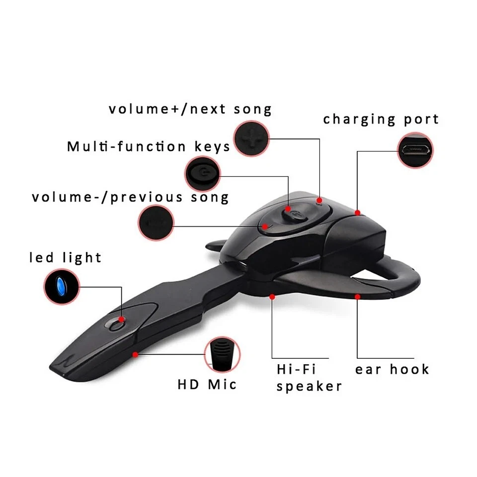 New Trucker Wireless Mic Blue Parrot Bluetooth Noise Cancelling Headset Earpiece - Image 4 of 4