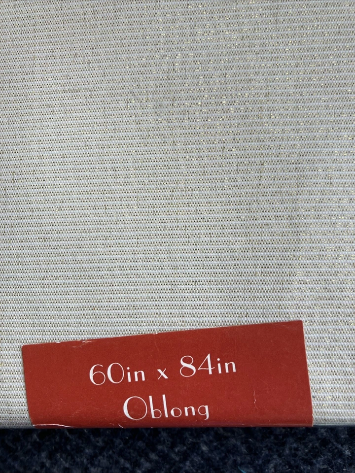 Benson Mills Luxury Metallic Beige  Mylar Tablecloth 60X84 Oblong~*NIP* - Image 2 of 4