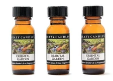 3 Oriental Garden 1/2oz Premium Grade Scented Fragrance Oil Crazy Candles
