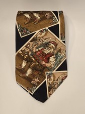 Viaggio Silk Old Style Santa Tie 57 1/2" L 3 3/4" W Made In USA ๐บ๐ธ