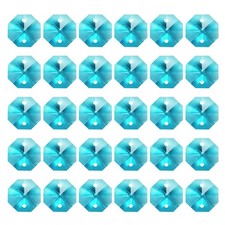 60 Pack K9 Crystal Octagon Beads 2 Holes 14mm Chandelier Prisms Grass Green