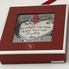 Things Remembered Engraved Mom Heavy Weight Heart Locket Ornament Gift NIB