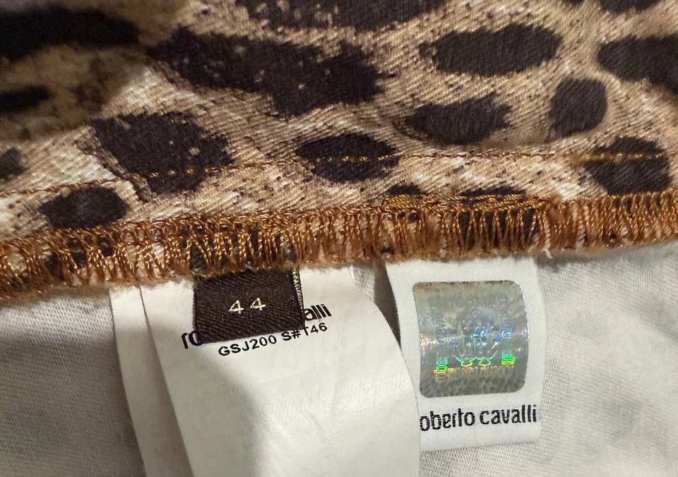 Pantalones Vintage Roberto Cavalli Estampado Leopardo Talla 44 EE. UU. 8 NUEVOS SIN ETIQUETAS Foto 4 de 4