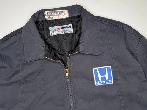 Vintage Honda Mechanic Work Parts Delivery Jacket Blue | XL image 4