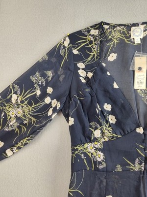 francesca's navy blue floral dress Francescas Collections Navy blue Lace Dress Cap Sleeve Zip Short Small