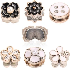 12pcs Magnetic Hijab Pins, Black and White No Snag Magnets Black, 