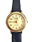 Vintage Ladies Timex Indiglo Water Resistant Watch Black Leather Band