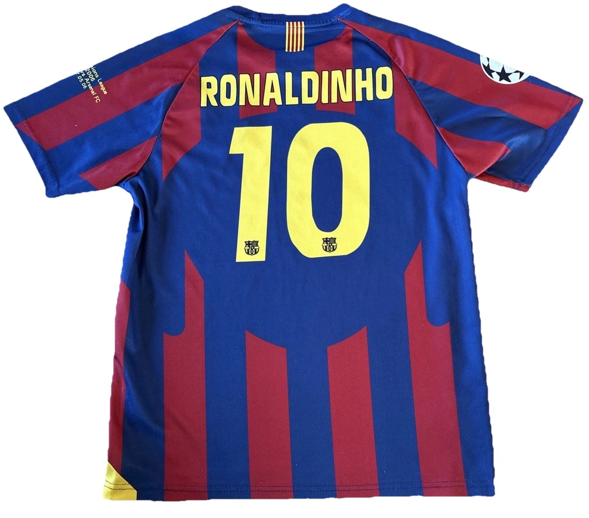 FC Barcelona Ronaldinho International Club Soccer Fan Jerseys for