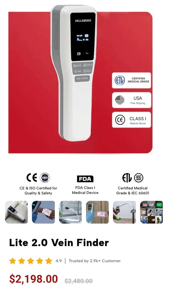 Buscador de venas de infrarrojo cercano HelloVein Lite 2.0  Foto 3 de 4