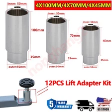 12Pcs 45/70/100mm Car Lift Tray Heightening Feet Plus Pad Solid Lift Parts US