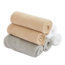 9x9 Inch Solid Color Washcloths Bulk Pack of 6 Premium Soft Cotton Face Cloths