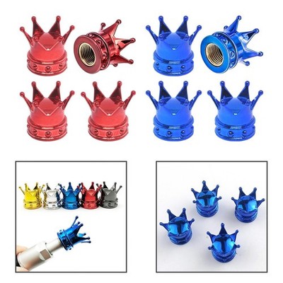 4Pcs Crown Reifen Ventil Stem Caps Reifen Luft Ventil Kappe für Fahrrad SUV