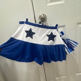 NWT French Affair Sexy Cheerleader Lingerie Bedroom Costume Set 3pc Blue White