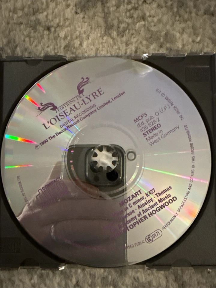 Christopher Hogwood - Mozart: Mass in C Minor (CD, 1990) Academy Ancient Music Foto 3 de 4