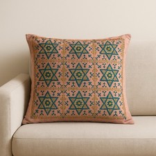 Housse de coussin vintage 31" étoile de David brodée Israël lin