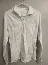 Lululemon Wand Size 10 White Zip Up Mesh Is More Jacket
