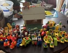 Fisher Price Vintage Little People School House Set Royal Planes Train Autos Lot