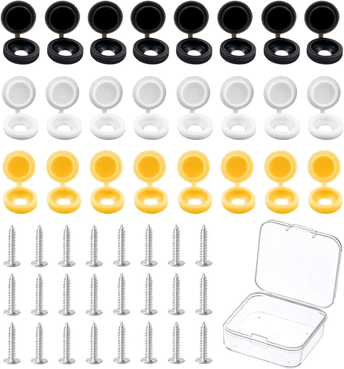 48Pcs Stainless Steel Number Plate Screws Caps Car License Plate Fixing Kit UK