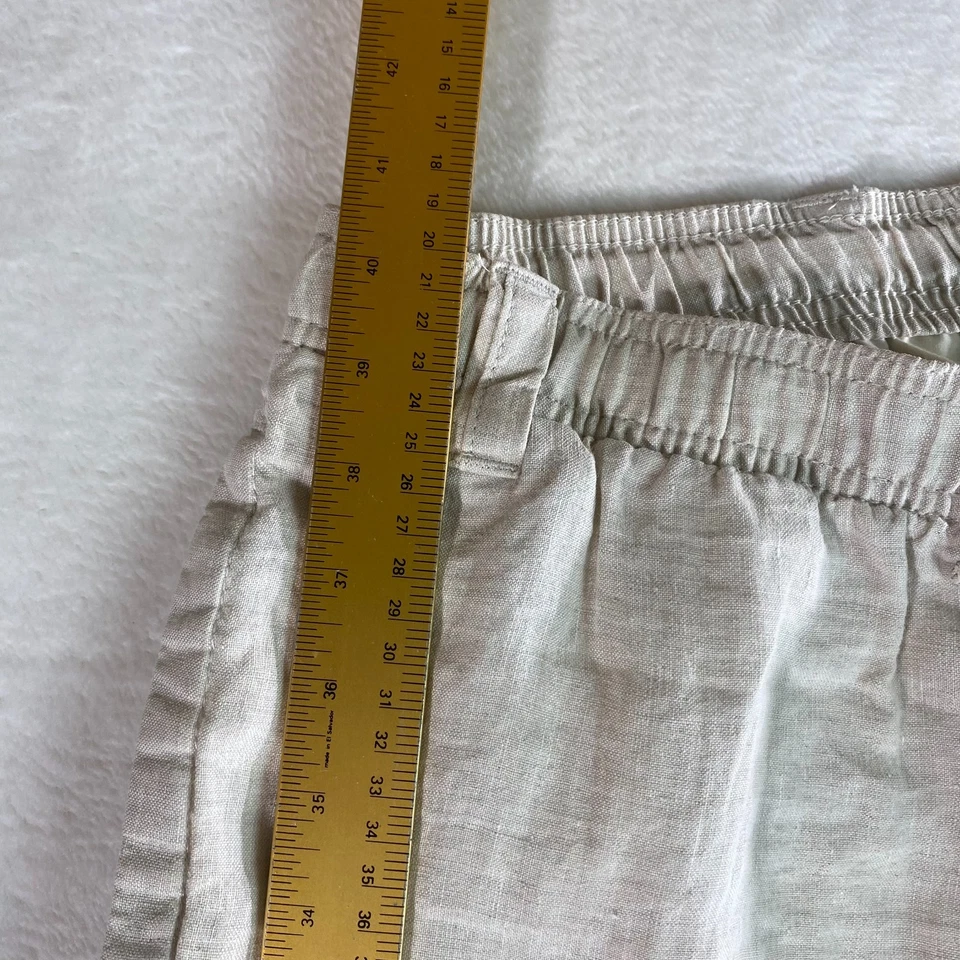 CARIBBEAN 100% Linen Relaxed Fit Pants Drawstring Natural Beige Mens 44x30 - Image 2 of 4