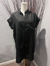 CLOTH & STONE BLACK LINEN SHIRT DRESS SIZE SMALL