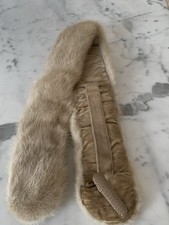 Vintage Mink Fur Collar Blonde/ Light Brown Lined With Coat Clips
