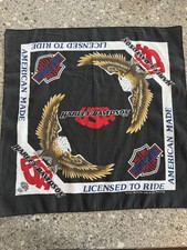Vintage 80s/90s Harley Davidson Bandana - Licensed to Ride - Made in USA - Black