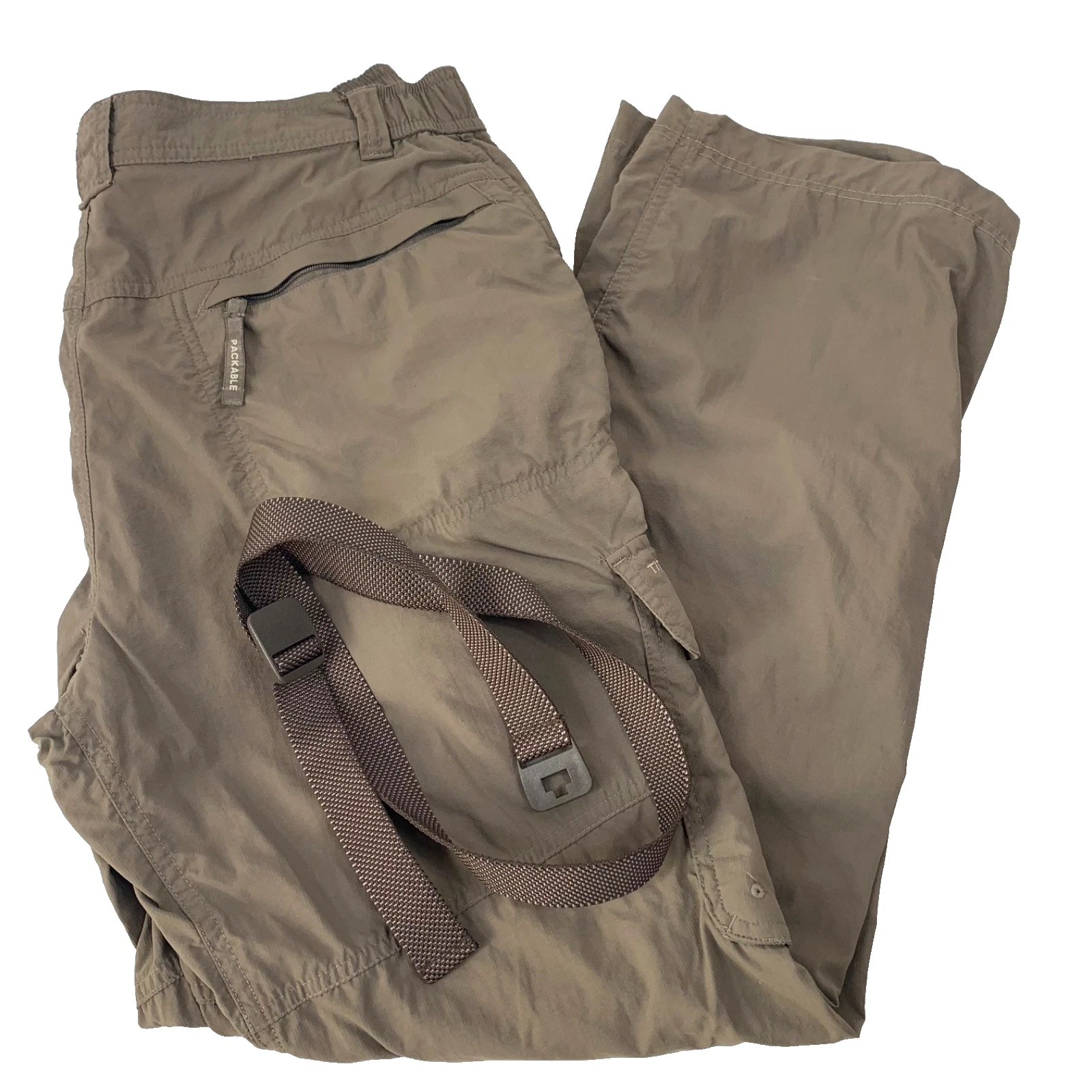 Columbia Titanium Cargo Trousers Mens Medium W32 L28 Khaki Hiking Omni Dry Belt