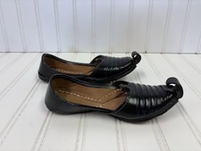 Traditional Punjabi Jutti Indian Shoes Curled Toe Shoes Black Size 12 Youth Kids